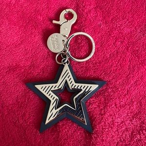 NWOT AUTHENTIC BLACK/GOLD STAR KEY RING OR BAG CHARM BY “SEE BY CHLOE’”